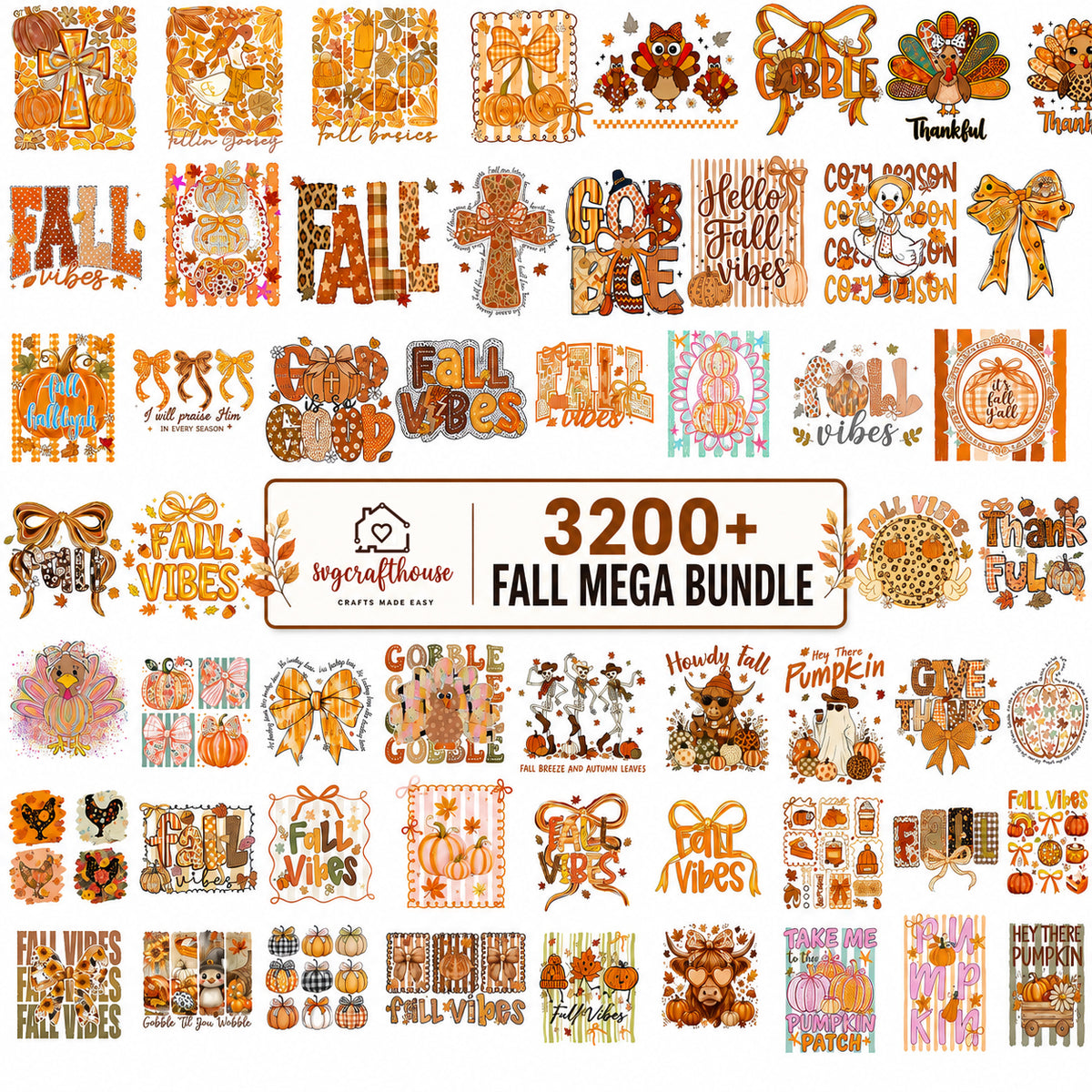 FREE Fall Mega Bundle — 3,200+ Designs | SVG & PNG | Pumpkins, Thanksgiving, Fall Vibes & More